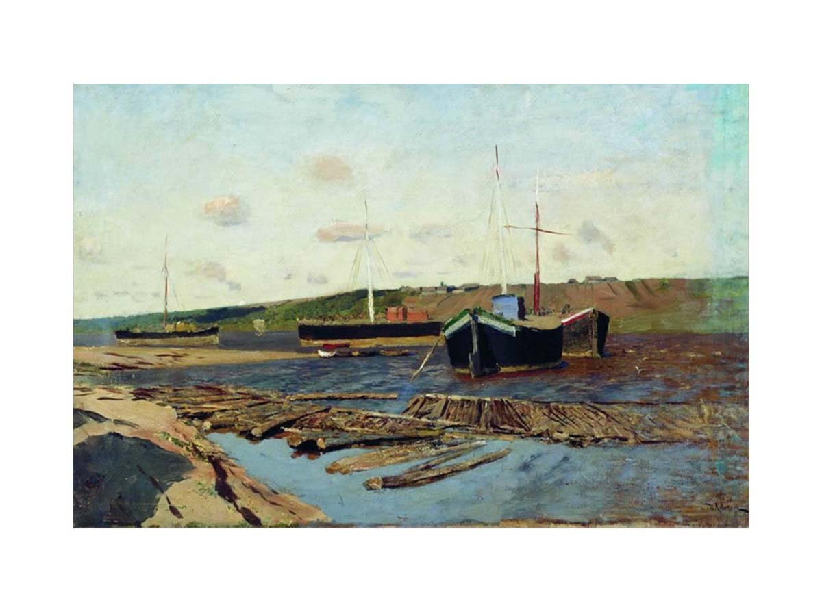 Volga. Barges.