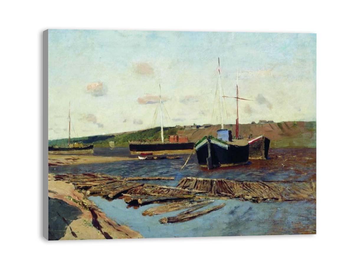 Volga. Barges.
