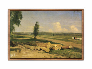 Logs. The Village of Konstantinovka near Krasnoye Selo. Study