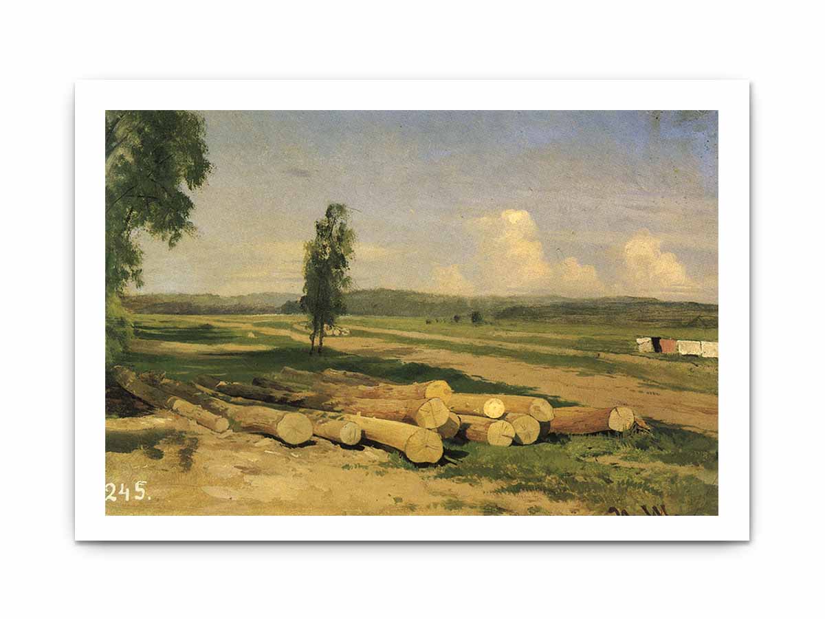 Logs. The Village of Konstantinovka near Krasnoye Selo. Study