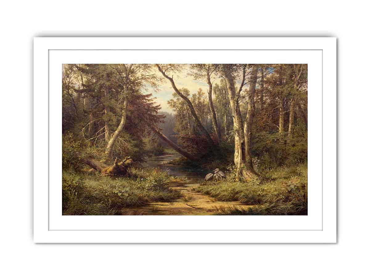Forest Landscape with Herons
