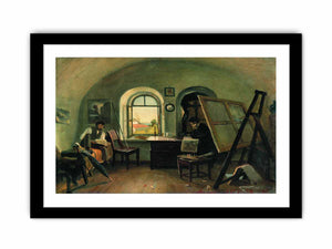 I. I. Shishkin and A. V. Gine in the Studio on the Valaam Island