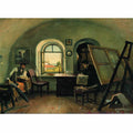 I. I. Shishkin and A. V. Gine in the Studio on the Valaam Island