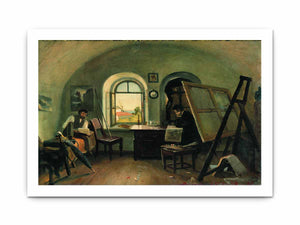 I. I. Shishkin and A. V. Gine in the Studio on the Valaam Island
