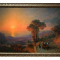 View Of The Sea From The Mountains At Sunset. Crimea