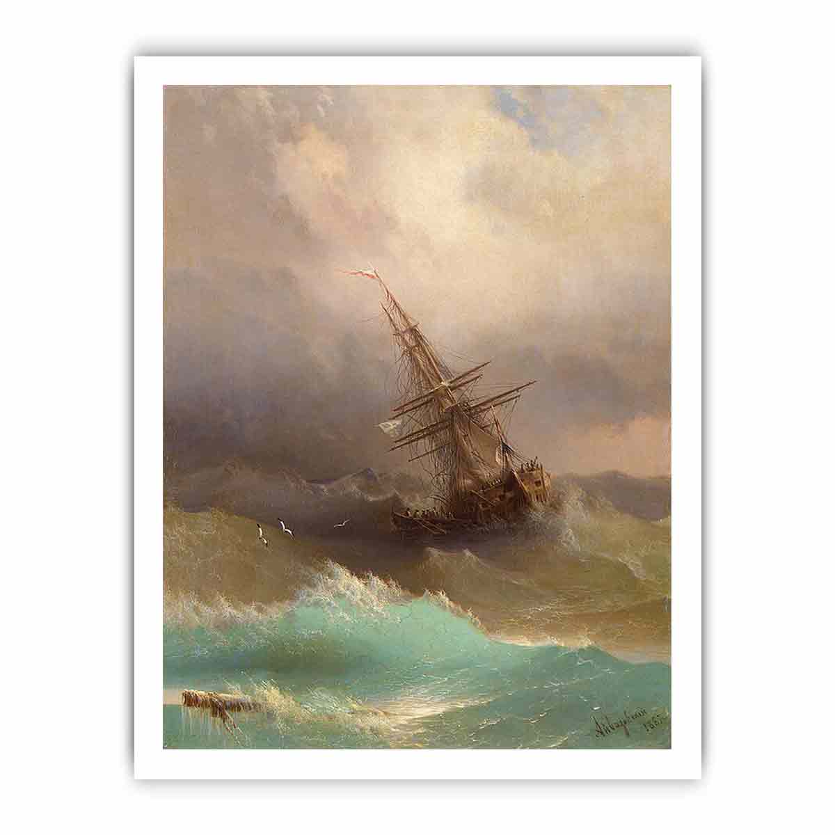 Ship in the Stormy Sea