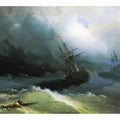 Ships at the raging sea