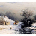 Little Russian Ox Cart in Winter