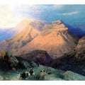 Mountain Village Gunib in Daghestan. View from the East.