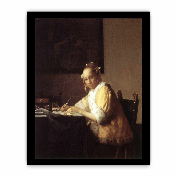 A lady writing