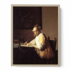 A lady writing