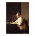 A lady writing