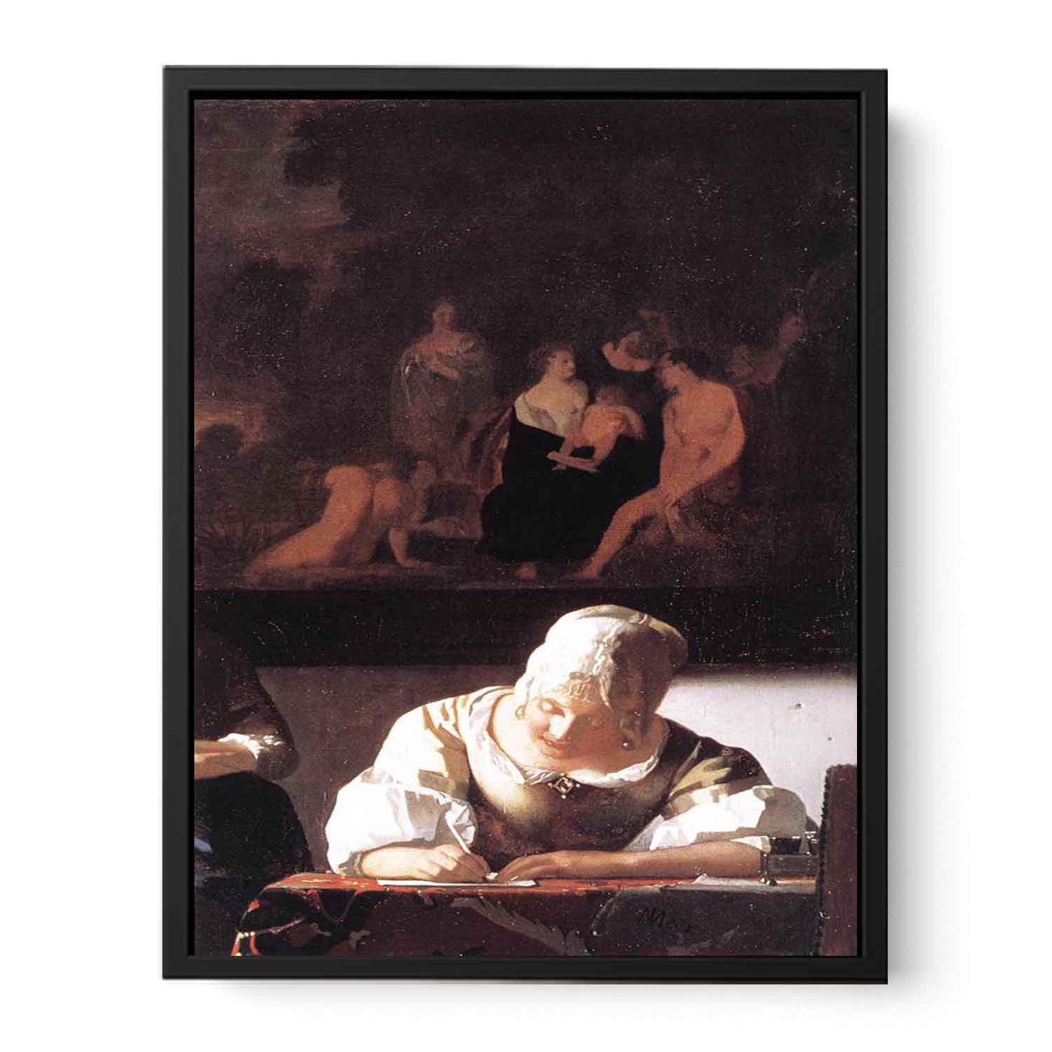 Lady Writing a Letter with Her Maid (detail)