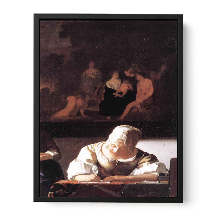 Lady Writing a Letter with Her Maid (detail)