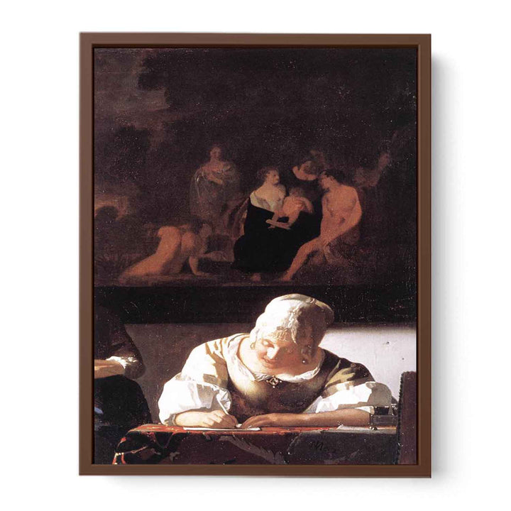 Lady Writing a Letter with Her Maid (detail)