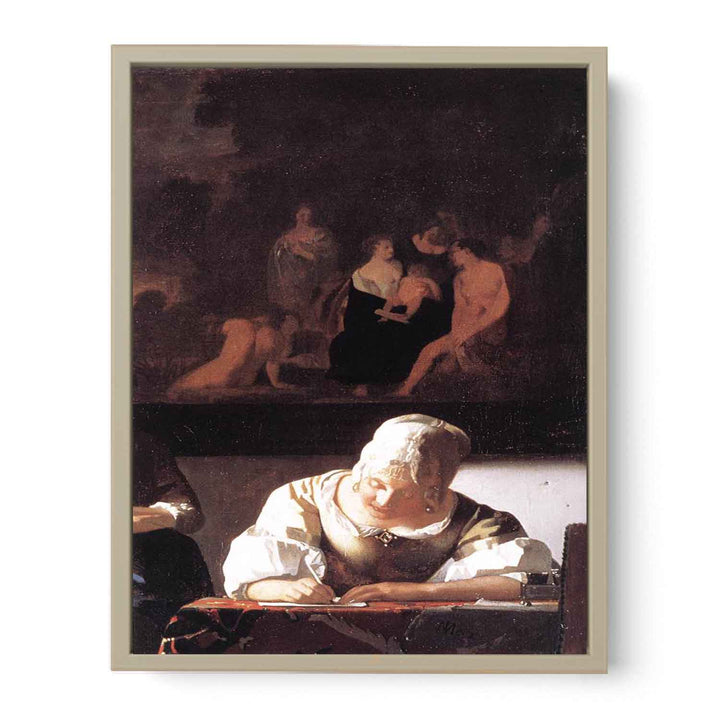 Lady Writing a Letter with Her Maid (detail)