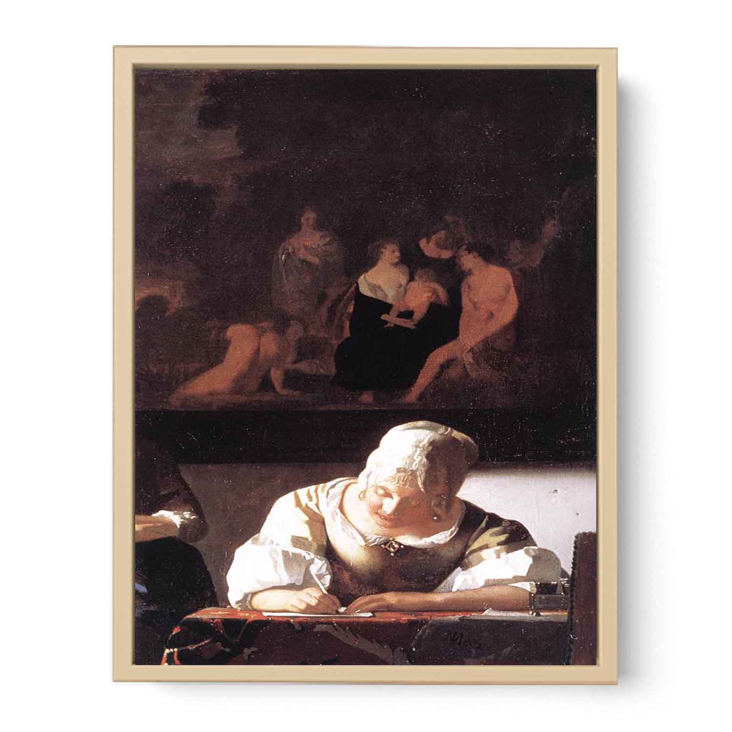 Lady Writing a Letter with Her Maid (detail)