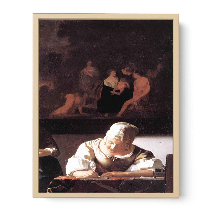 Lady Writing a Letter with Her Maid (detail)