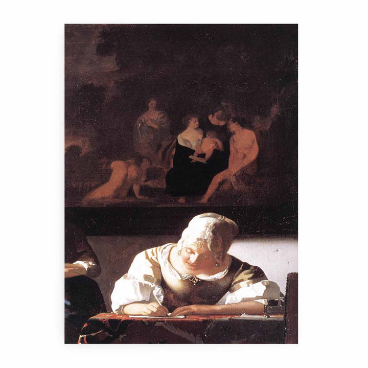 Lady Writing a Letter with Her Maid (detail)