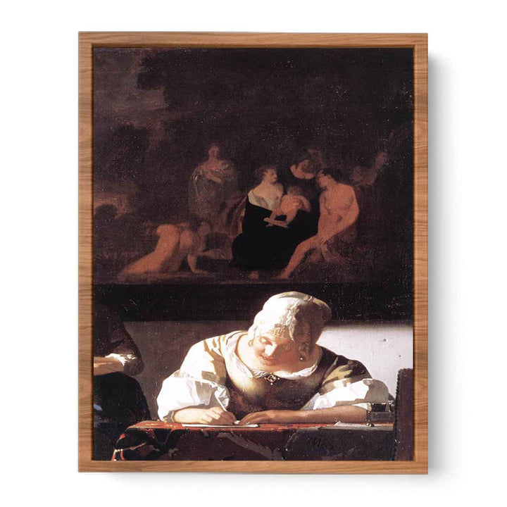 Lady Writing a Letter with Her Maid (detail)