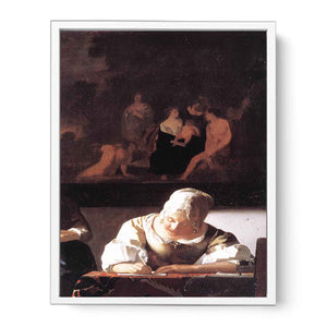 Lady Writing a Letter with Her Maid (detail)