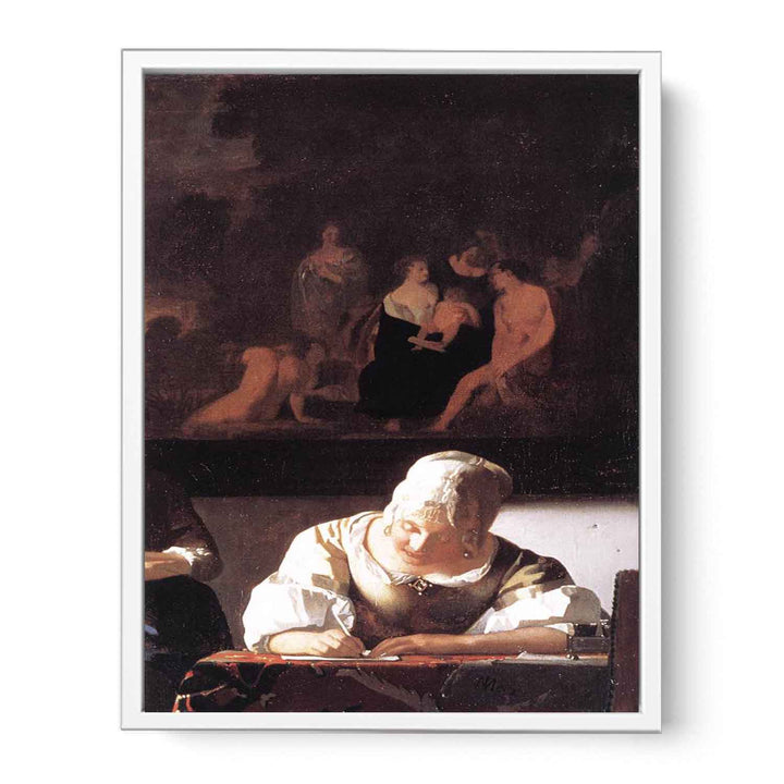 Lady Writing a Letter with Her Maid (detail)