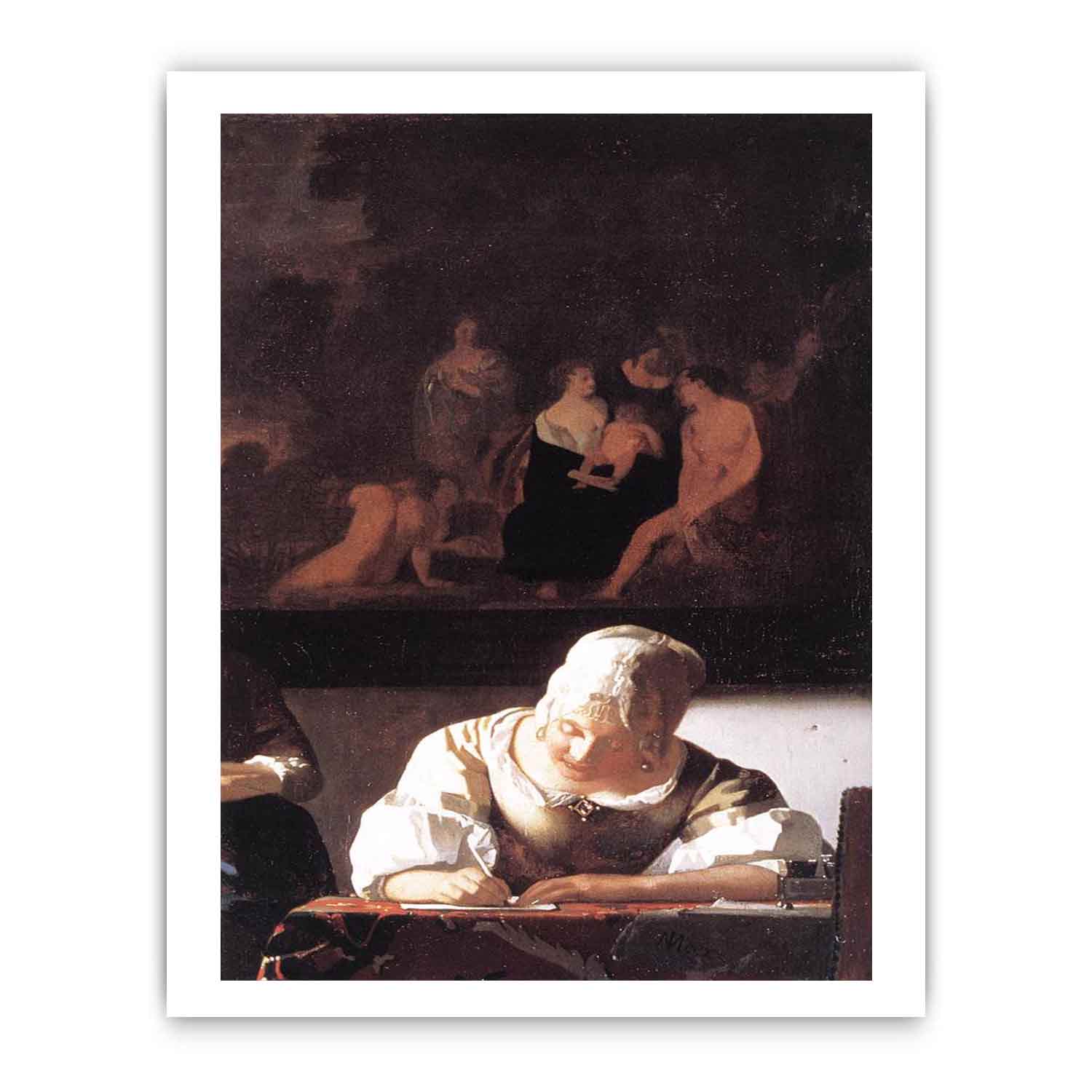 Lady Writing a Letter with Her Maid (detail)