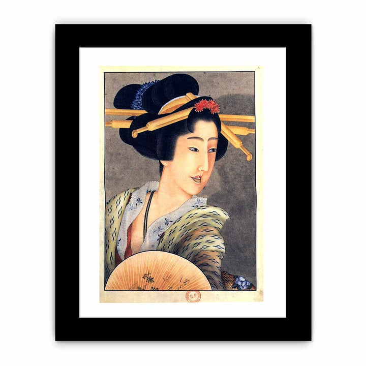 Portrait of a woman holding a fan