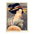Portrait of a woman holding a fan