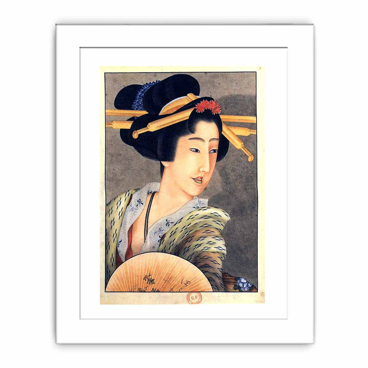 Portrait of a woman holding a fan