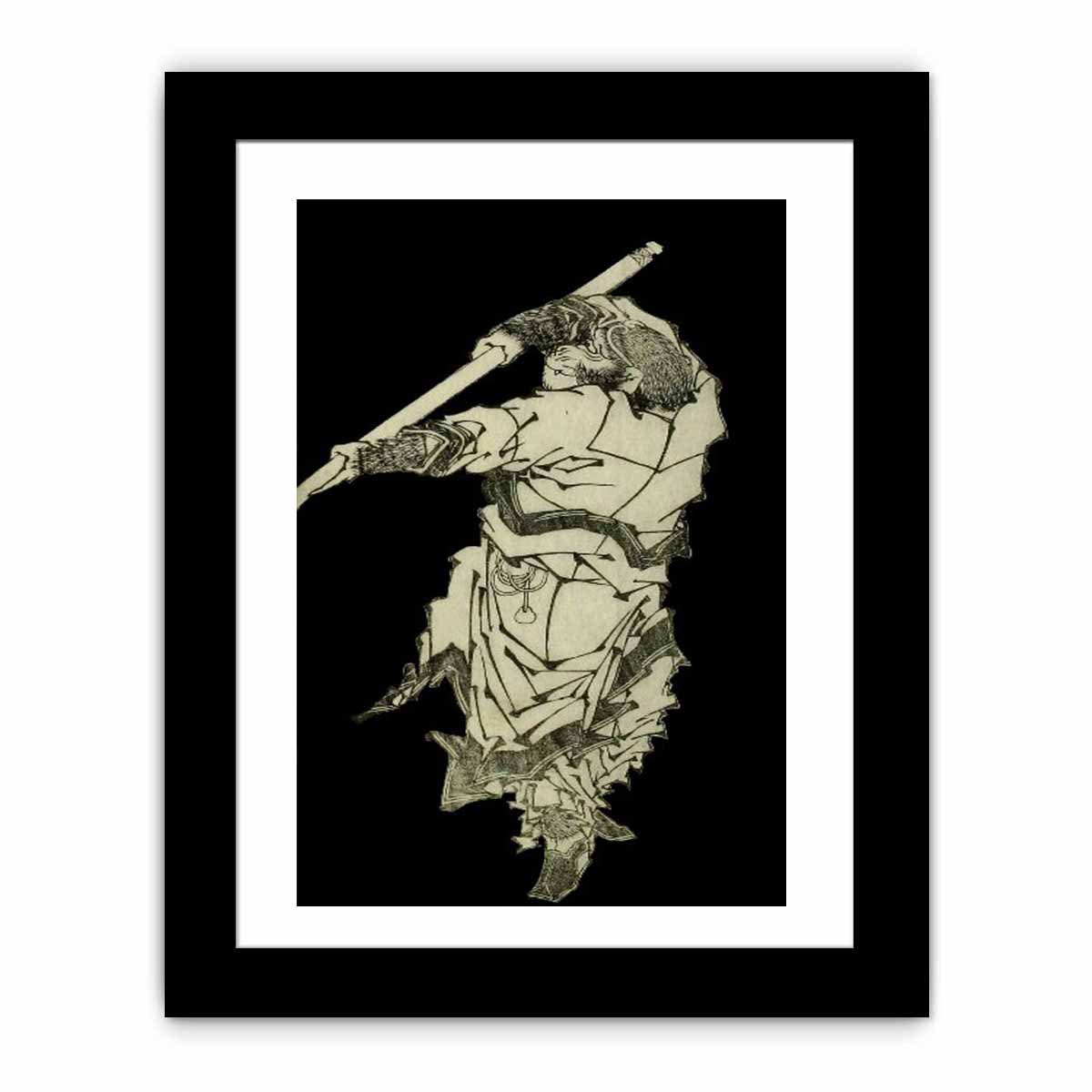 A depiction of Sun Wukong wielding his staff