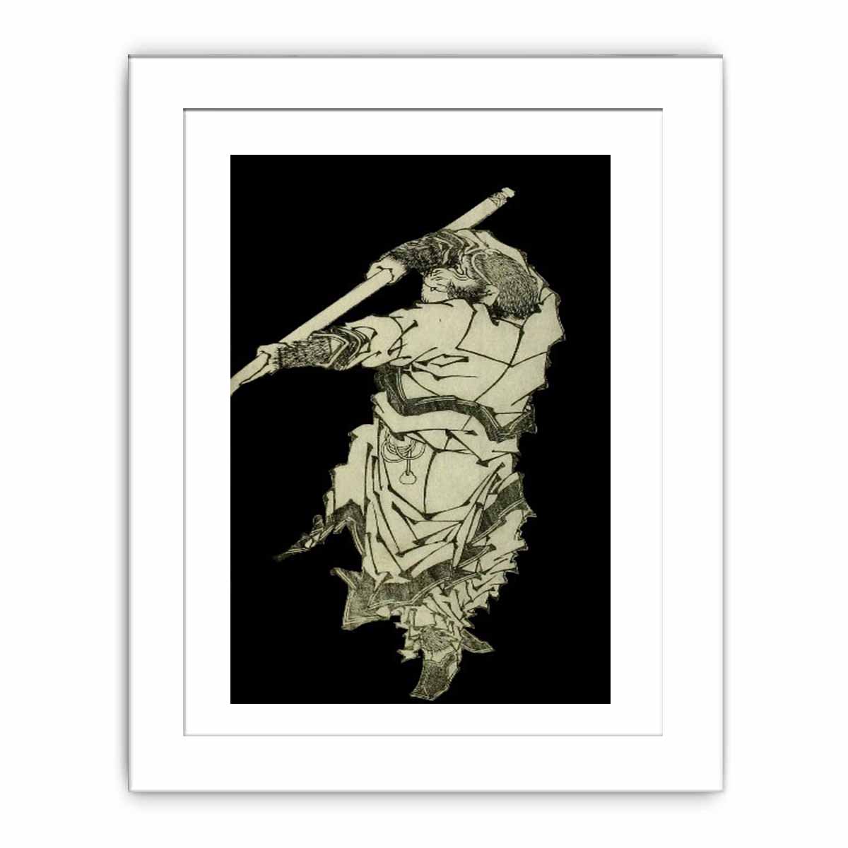 A depiction of Sun Wukong wielding his staff