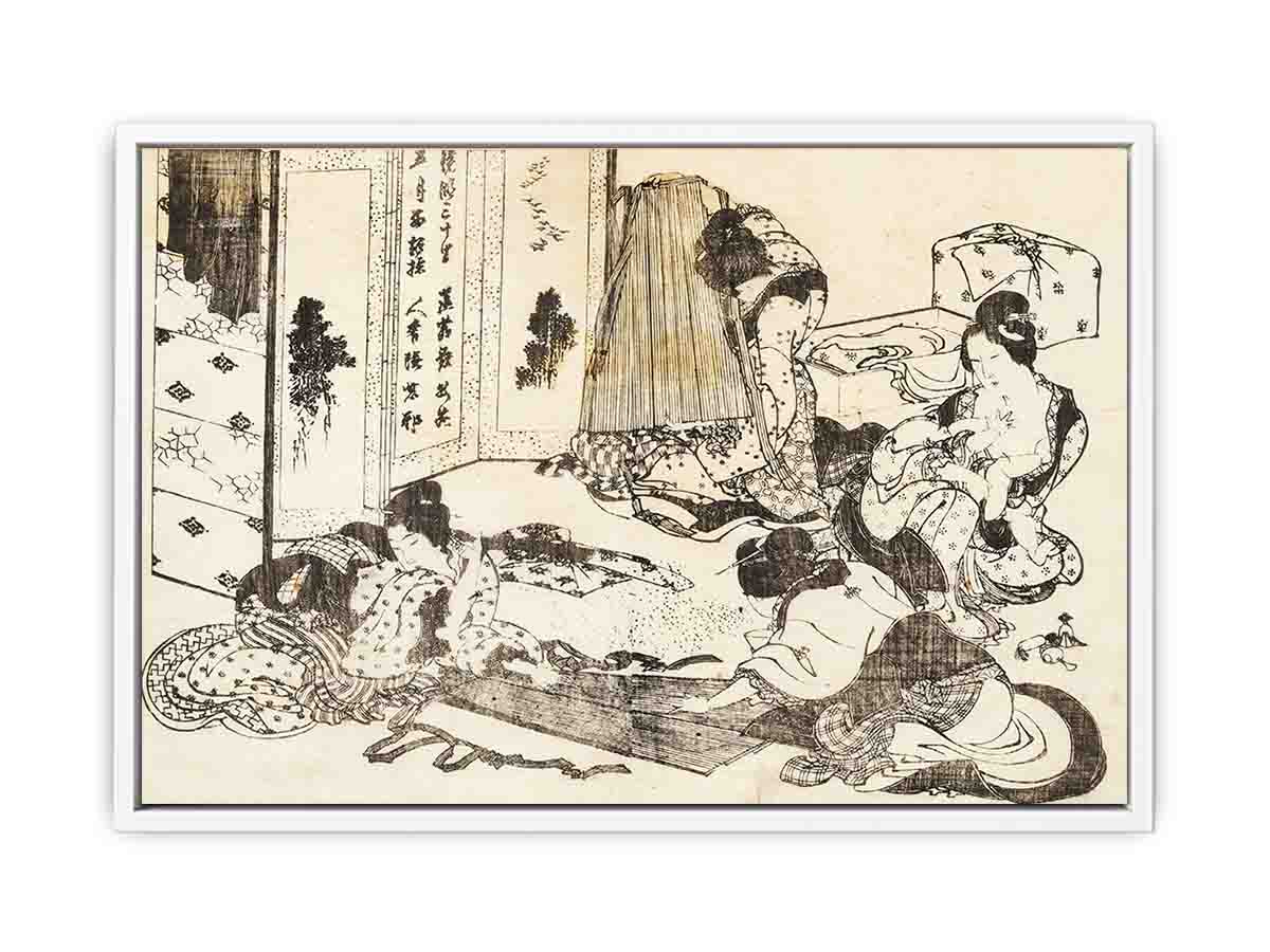 Scene of housekeeping. Four women are working