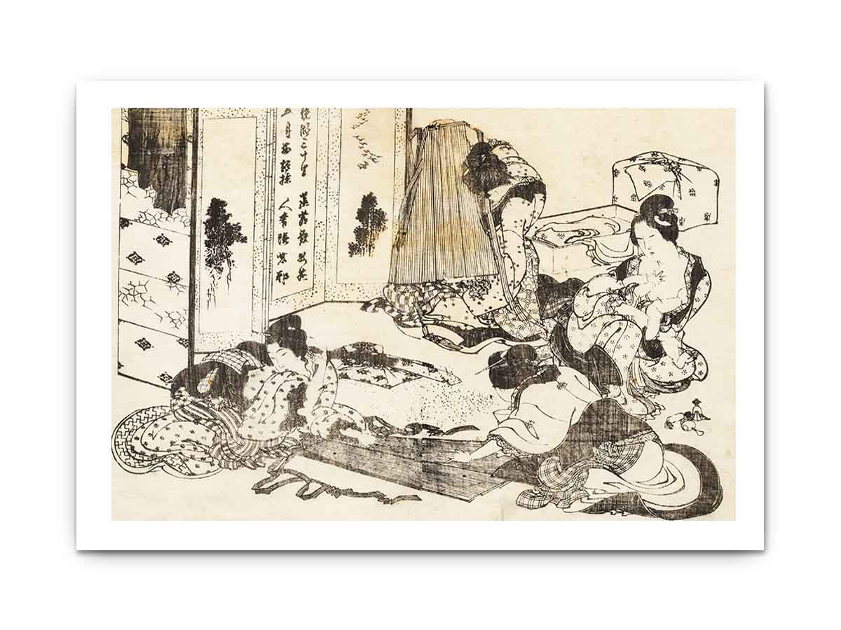 Scene of housekeeping. Four women are working