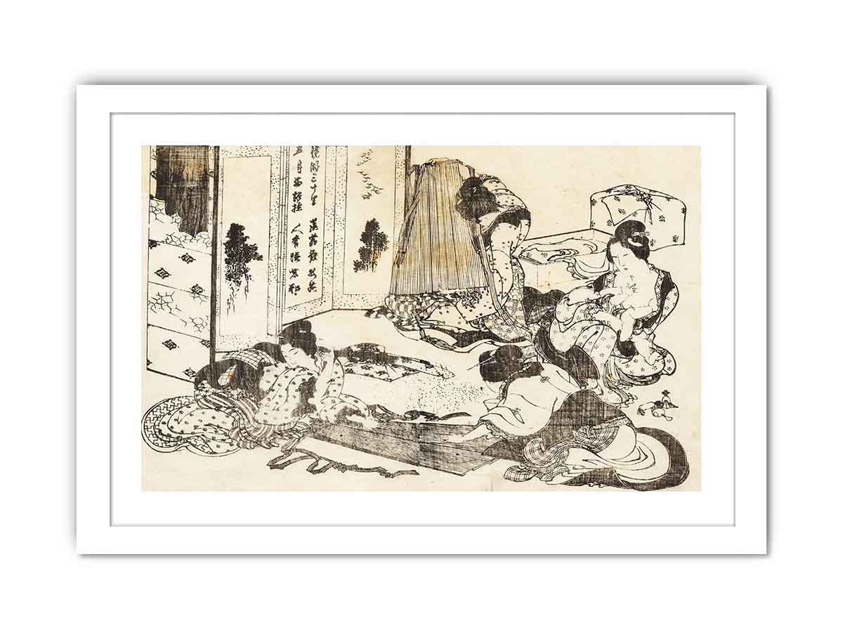 Scene of housekeeping. Four women are working
