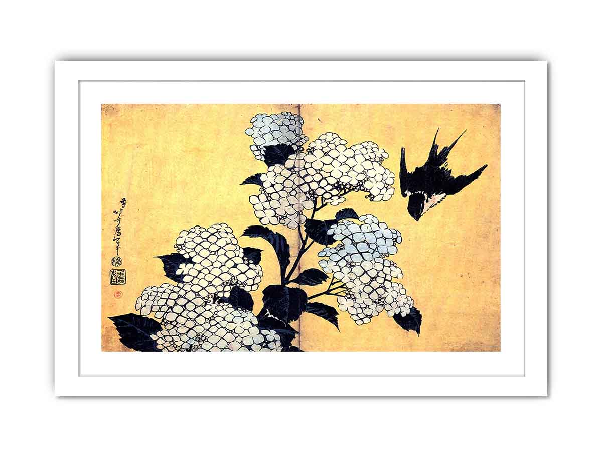 Hydrangea and Swallow