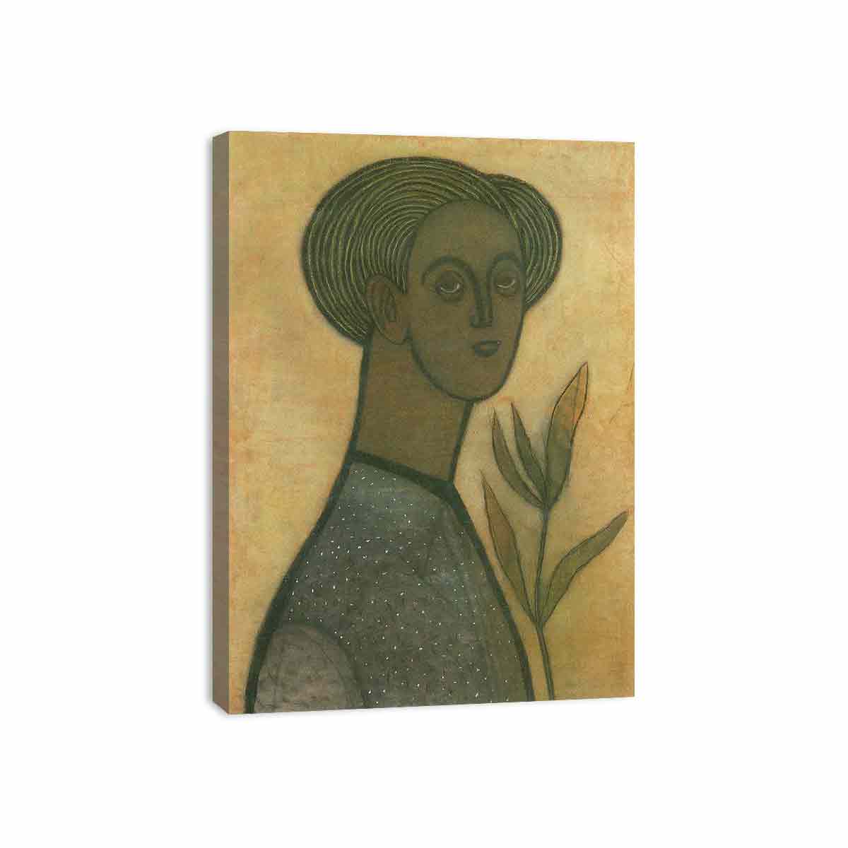 Self-portrait with lilies
