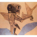 Winged Creature on Silvery Ground