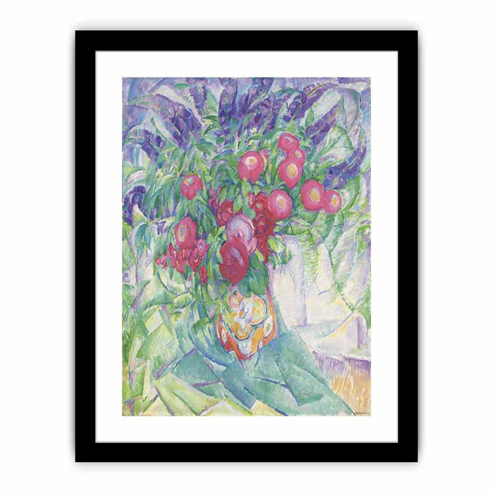 Still life with peonies anemones and lupins