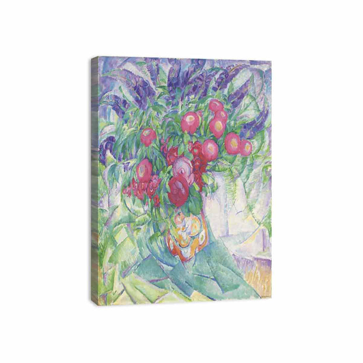 Still life with peonies anemones and lupins