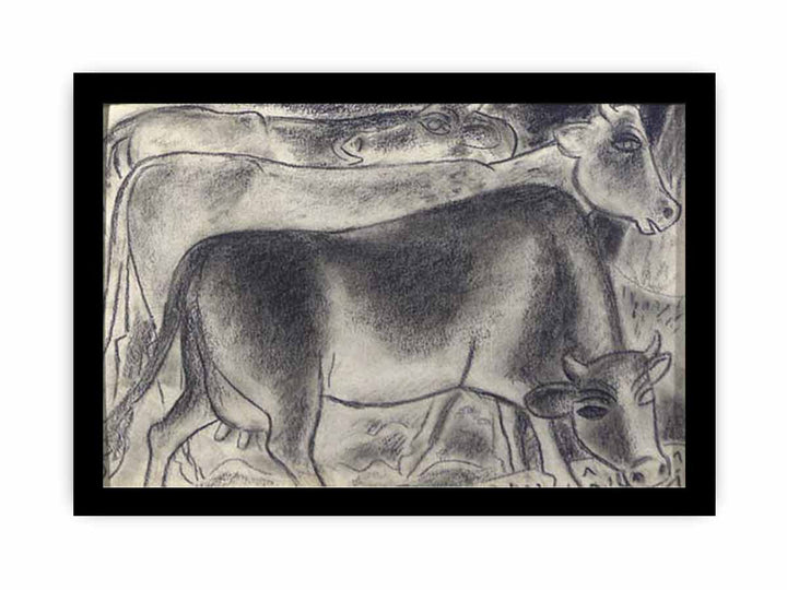 Cows chalk drawing