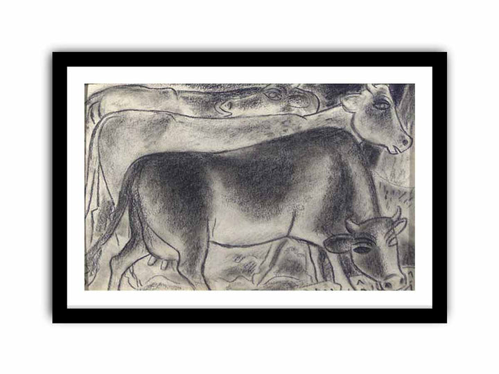 Cows chalk drawing