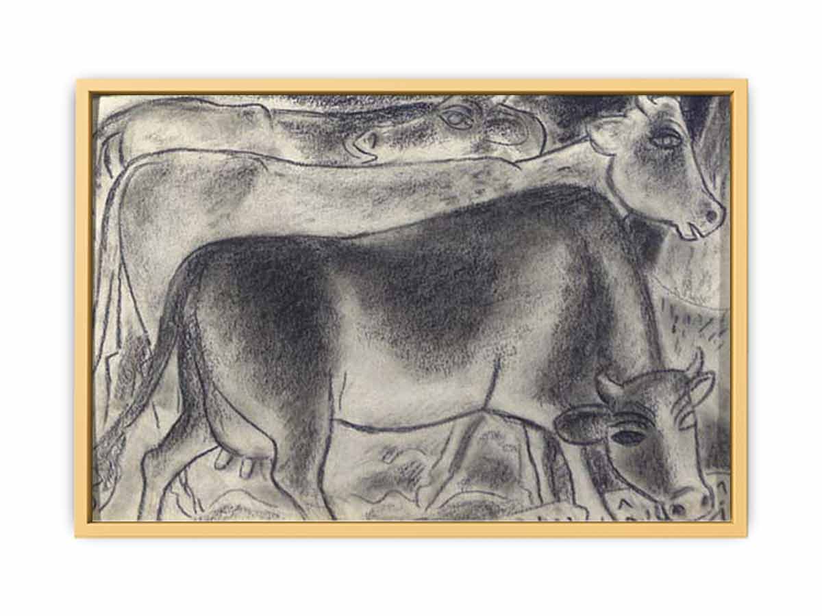 Cows chalk drawing