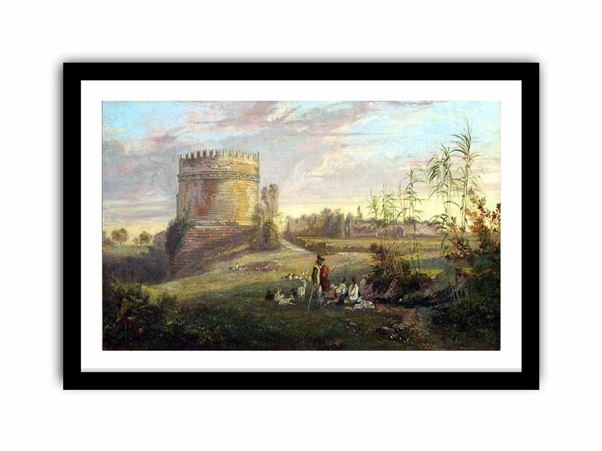 The Tomb of Cecilia Metella on the Via Appia, Rome by Edward Lear