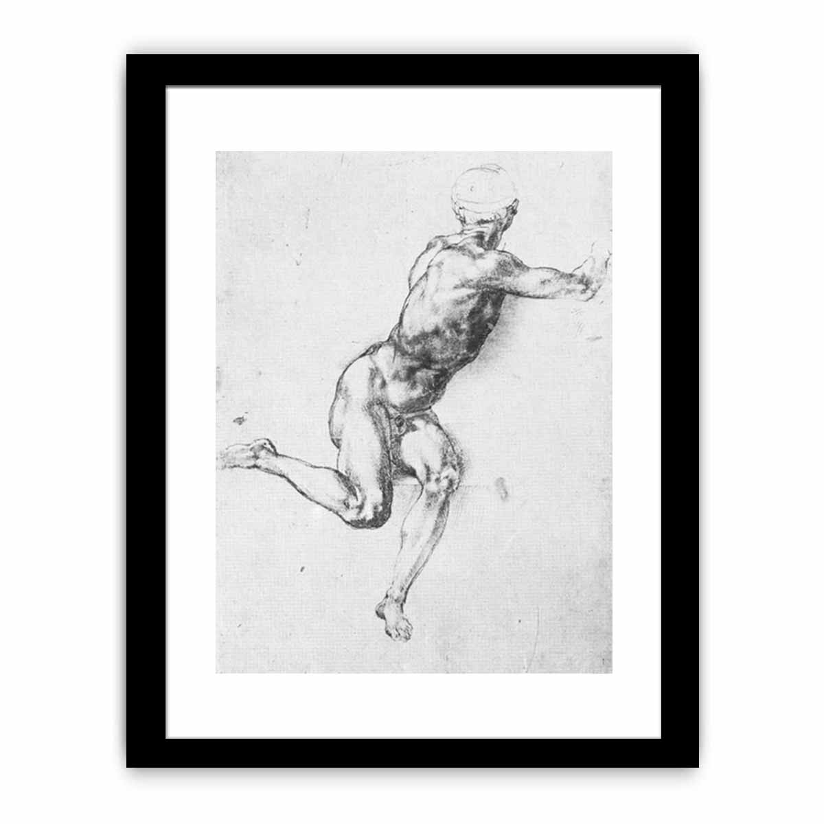 A Man: Study for a figure in Battle of Cascina cartoon By Michelangelo Buonarroti
