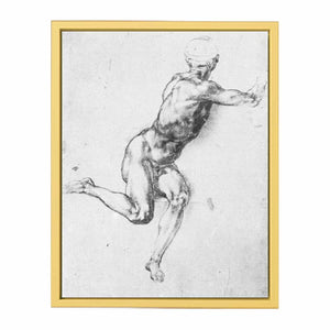 A Man: Study for a figure in Battle of Cascina cartoon By Michelangelo Buonarroti