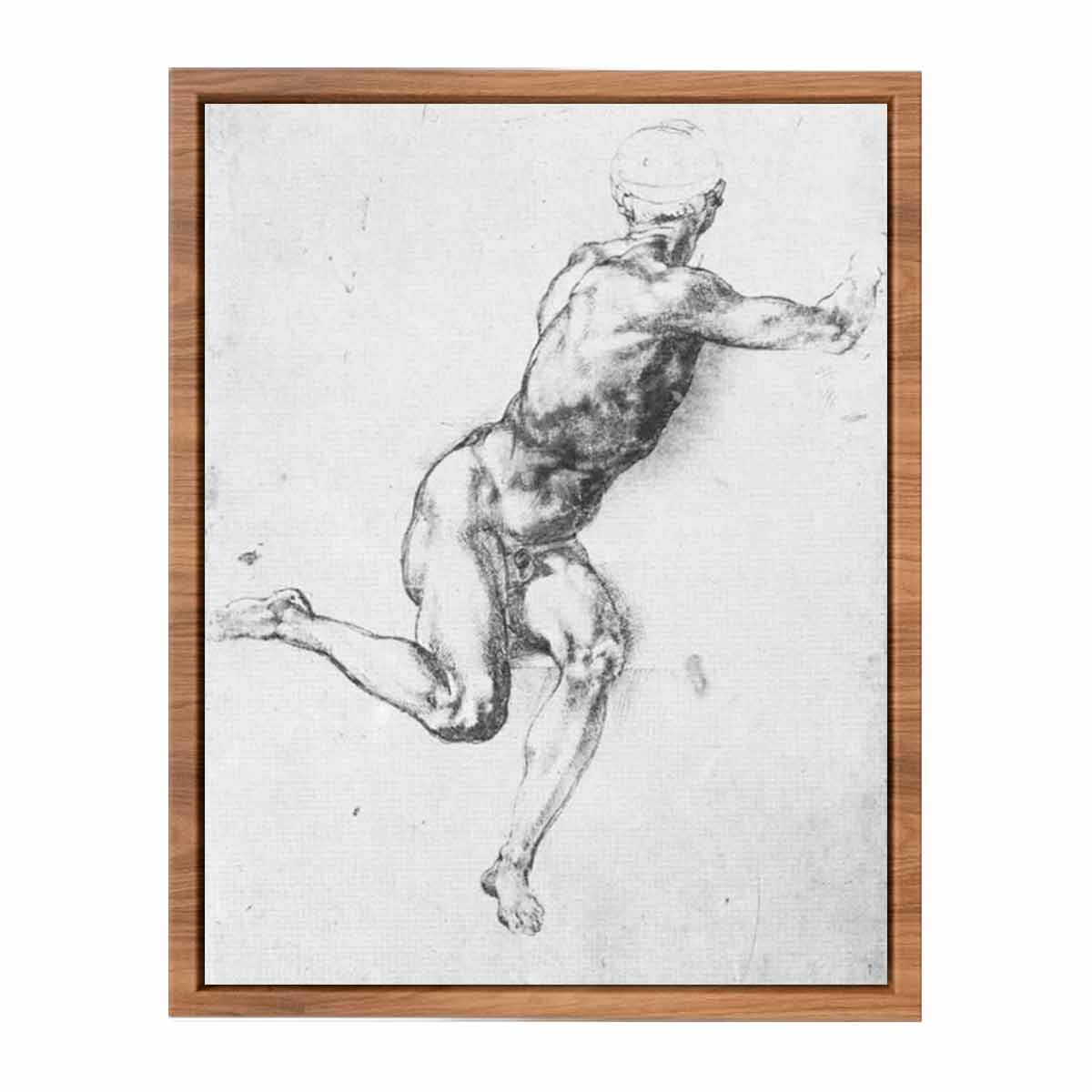 A Man: Study for a figure in Battle of Cascina cartoon By Michelangelo Buonarroti