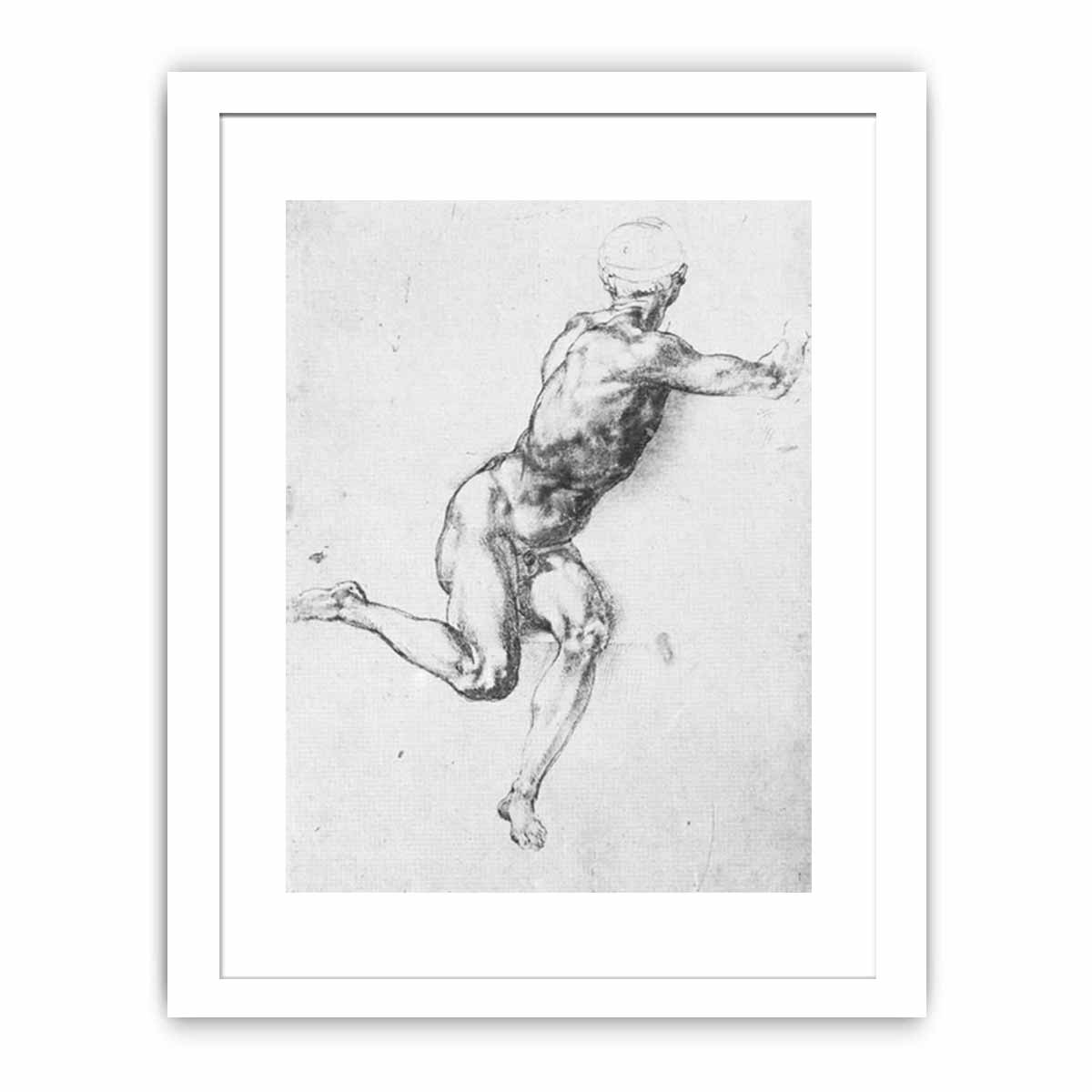 A Man: Study for a figure in Battle of Cascina cartoon By Michelangelo Buonarroti