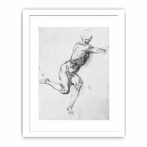 A Man: Study for a figure in Battle of Cascina cartoon By Michelangelo Buonarroti