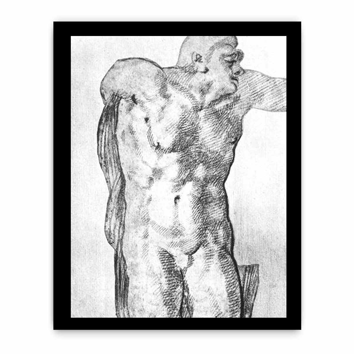 Study of a Nude Man By Michelangelo Buonarroti